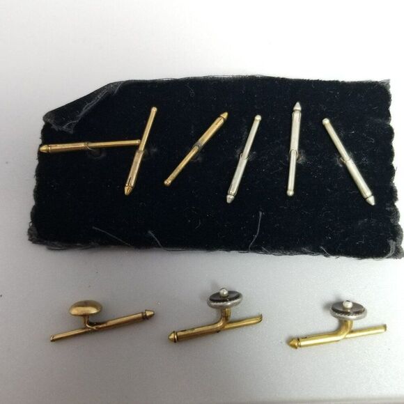 Vintage Mixed Lot of  Gold Tone Tuxedo Shirt Automatic Studs Buttons, MOP - Picture 5 of 6